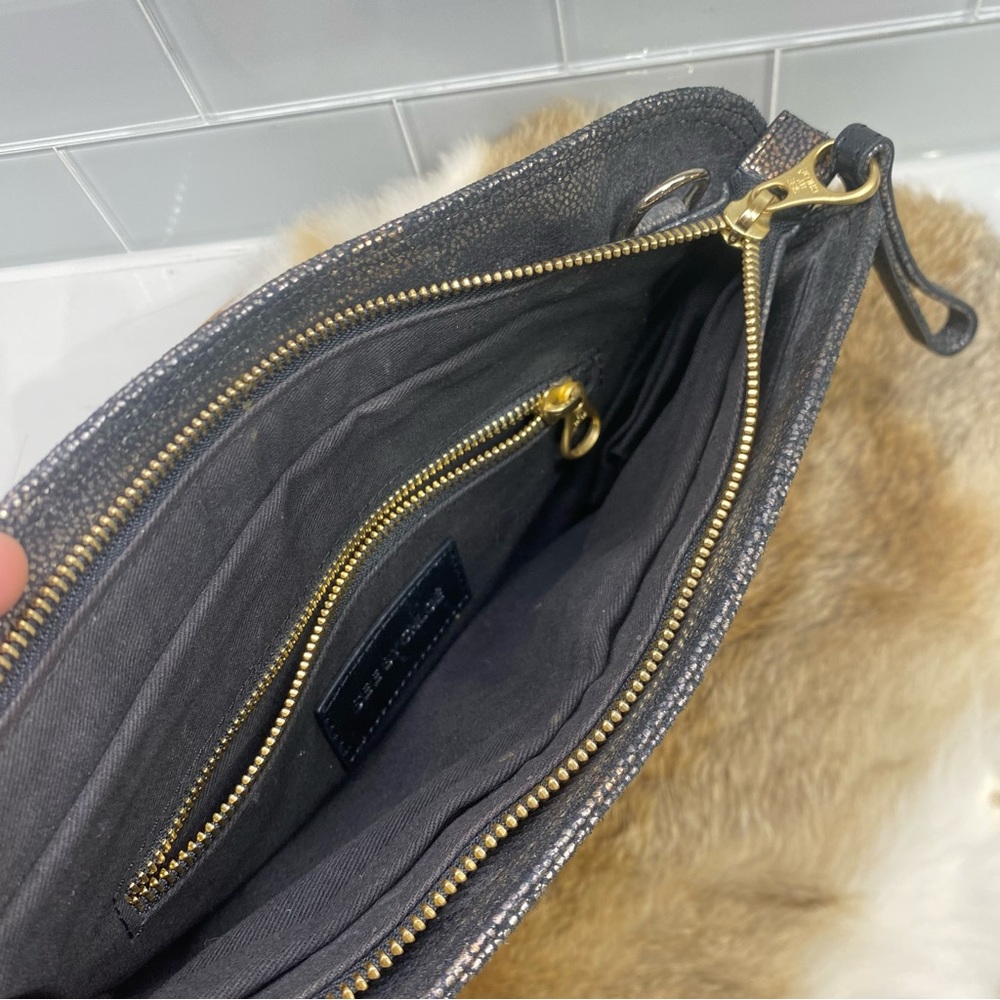 See by Chloé Textured Leather Metallic Clutch Shoulder Envelope Bag - Picture 10 of 15